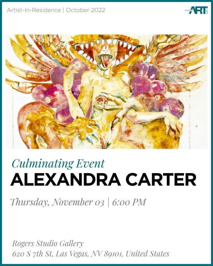This Thursday, we have a culminating exhibition marking the end of Alexandra Carter’s @alexandracarterstudio residency at Roger's Art Loft. This exhibit will be of new work, including figurative paintings on drafting film and smaller works made