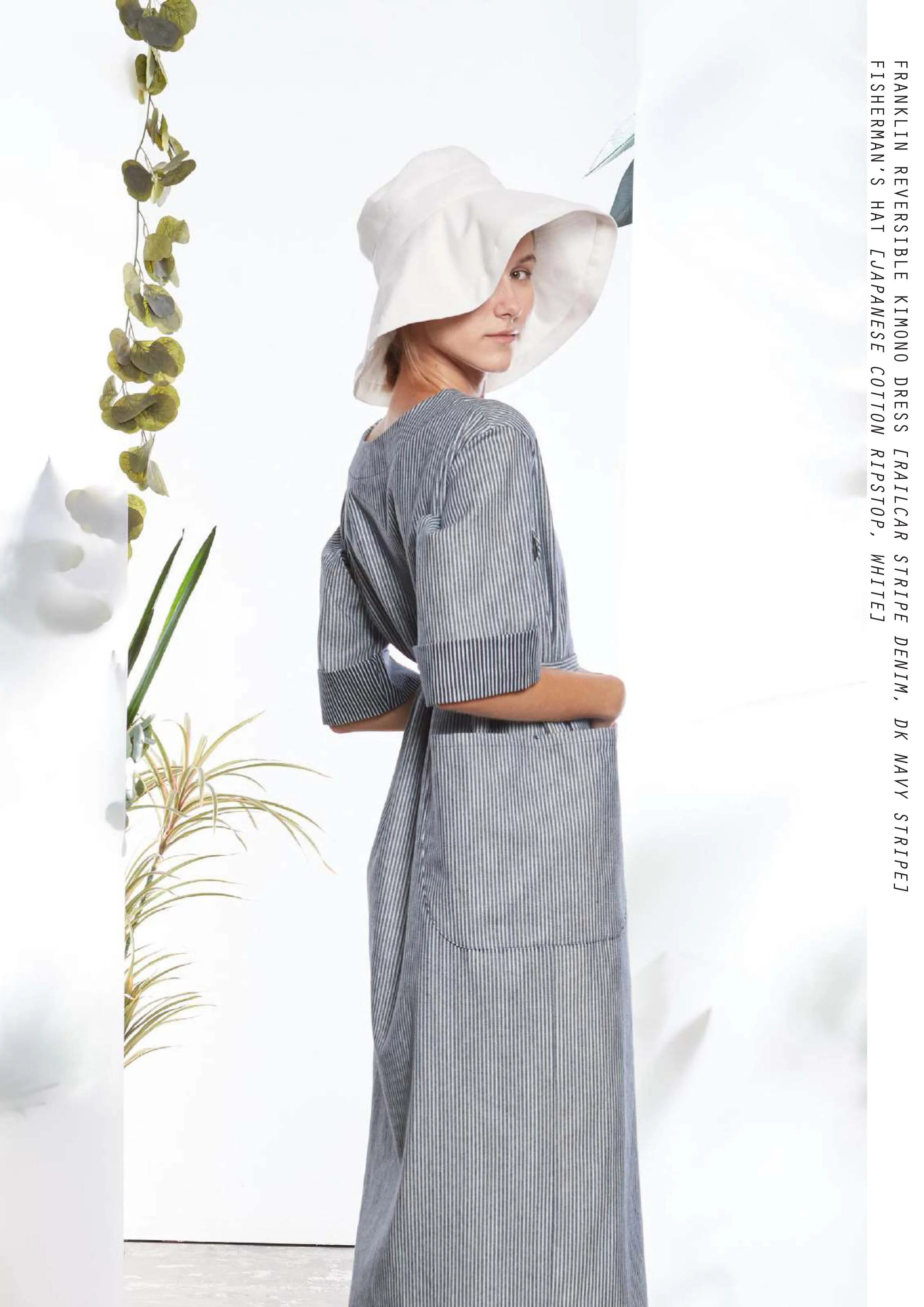 FRANKLYN REVERSIBLE KIMONO DRESS - RAILCAR DENIM STRIPE