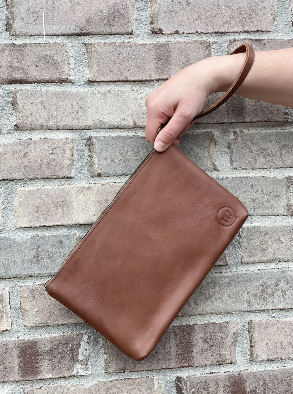 Checkered Wristlet Handbag with Detachable Leather Wristlet  (7315035)