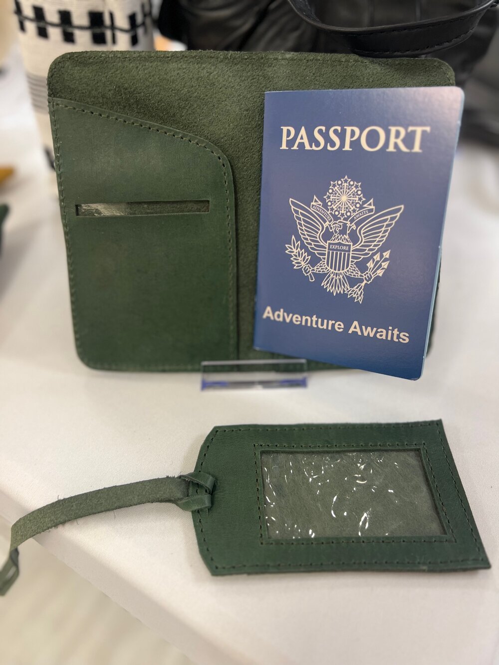 Blue Grained Leather Luxury Passport Holder