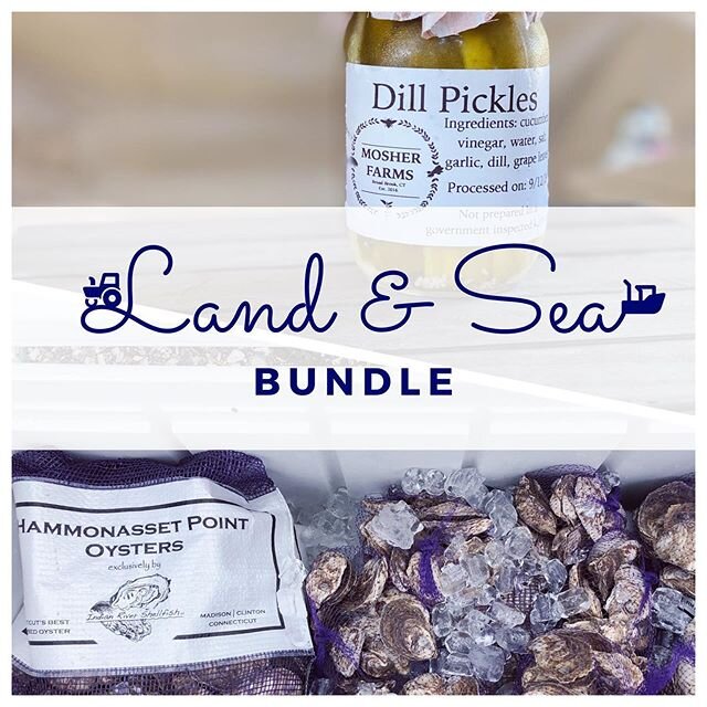 This week&rsquo;s Land &amp; Sea Bundles include a variety of greens and the famous Mosher Farms dill pickles all locally farmed, harvested and produced by @mosherfarmsct . And for the seafood side of things we&rsquo;ll have a mix of both our farmed 