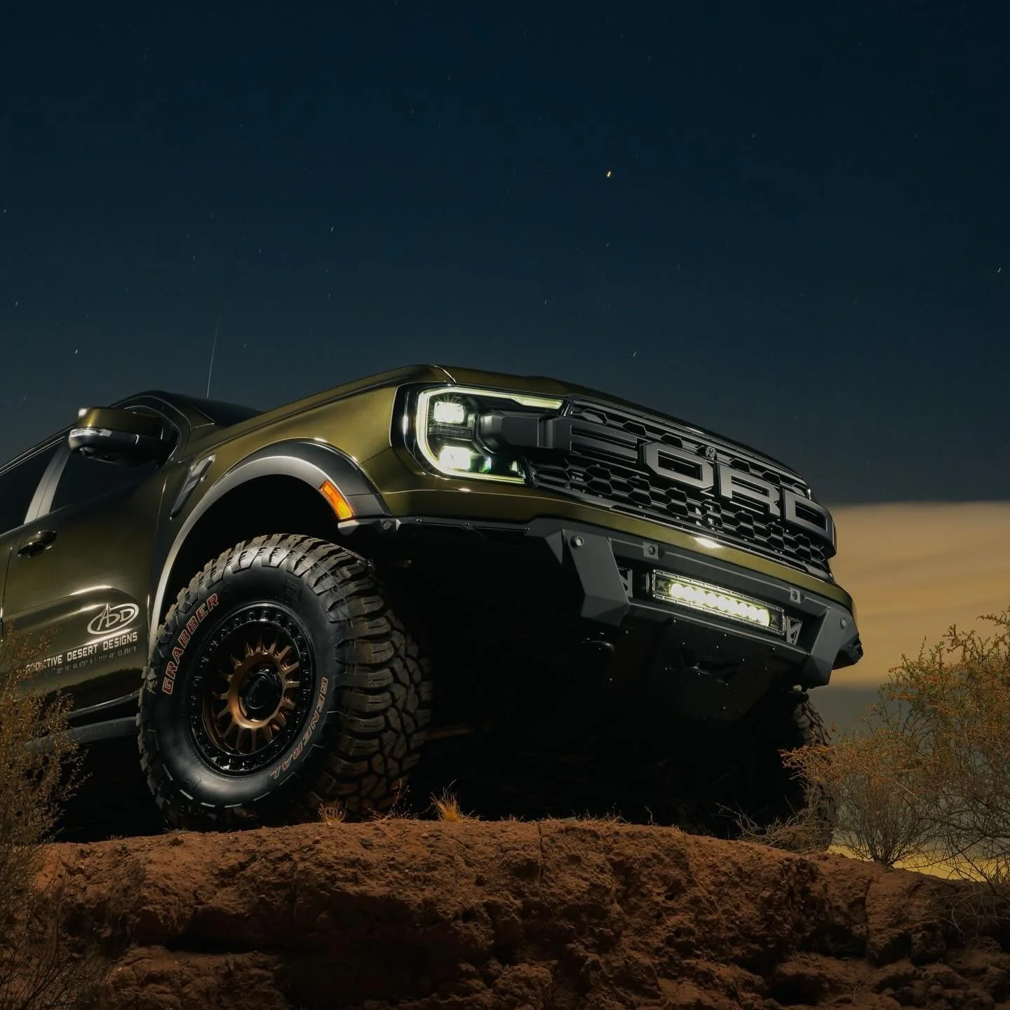 Another angle of the Ranger Raptor

@liftedtrucksarizona @kmcwheels @rigidmotorsports @rigidindustries