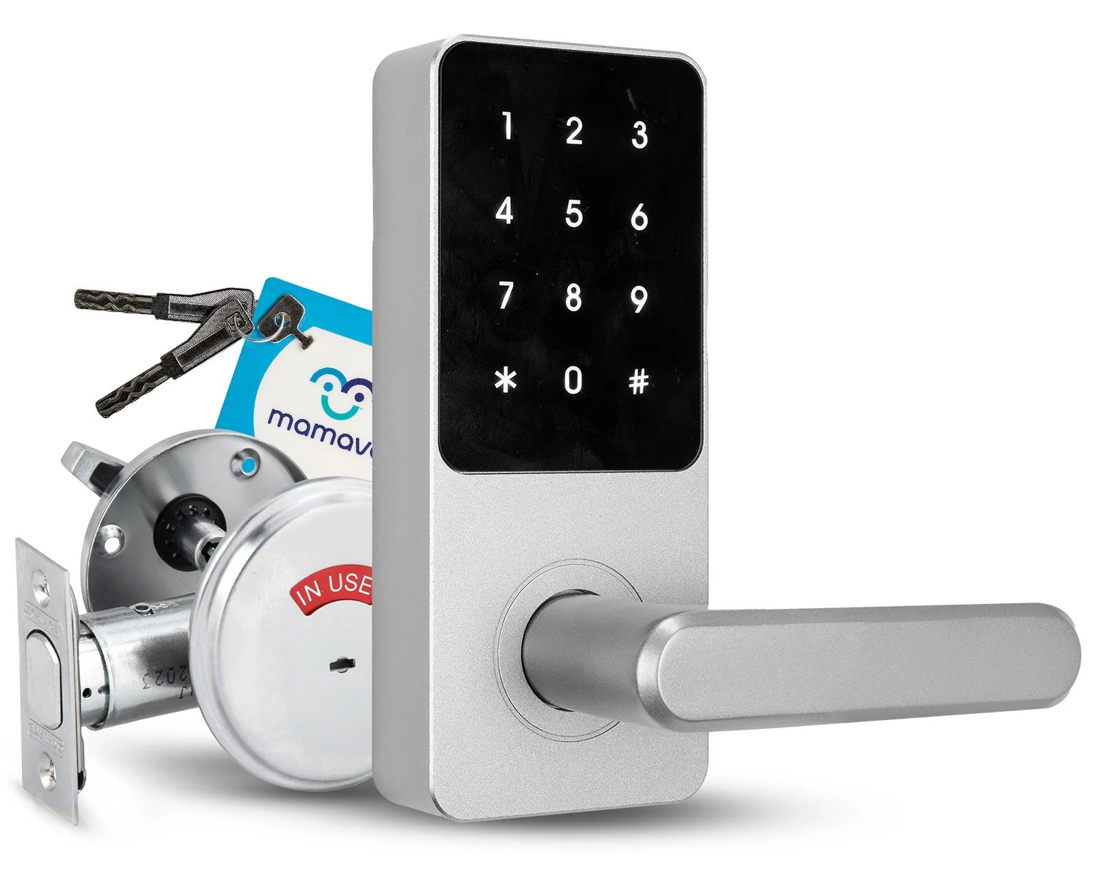 Mamava VaRoom smart lock, deadbolt, and keytag