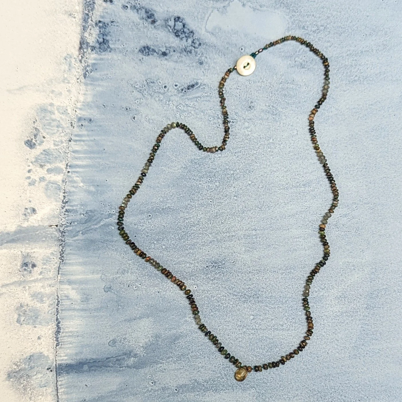 Graduated raw opal with Tourmaline Drop Necklace .jpg