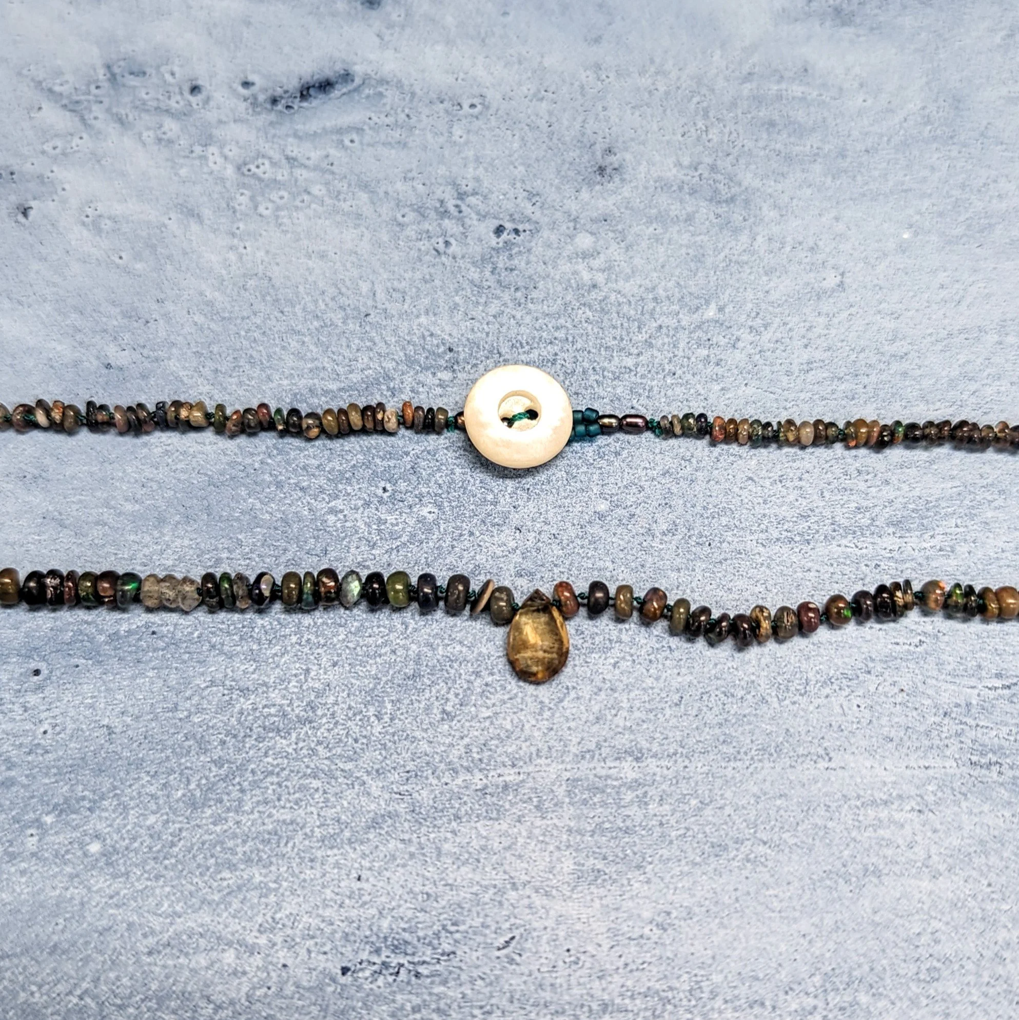 Graduated raw opal with Tourmaline Drop Necklace 2.jpg