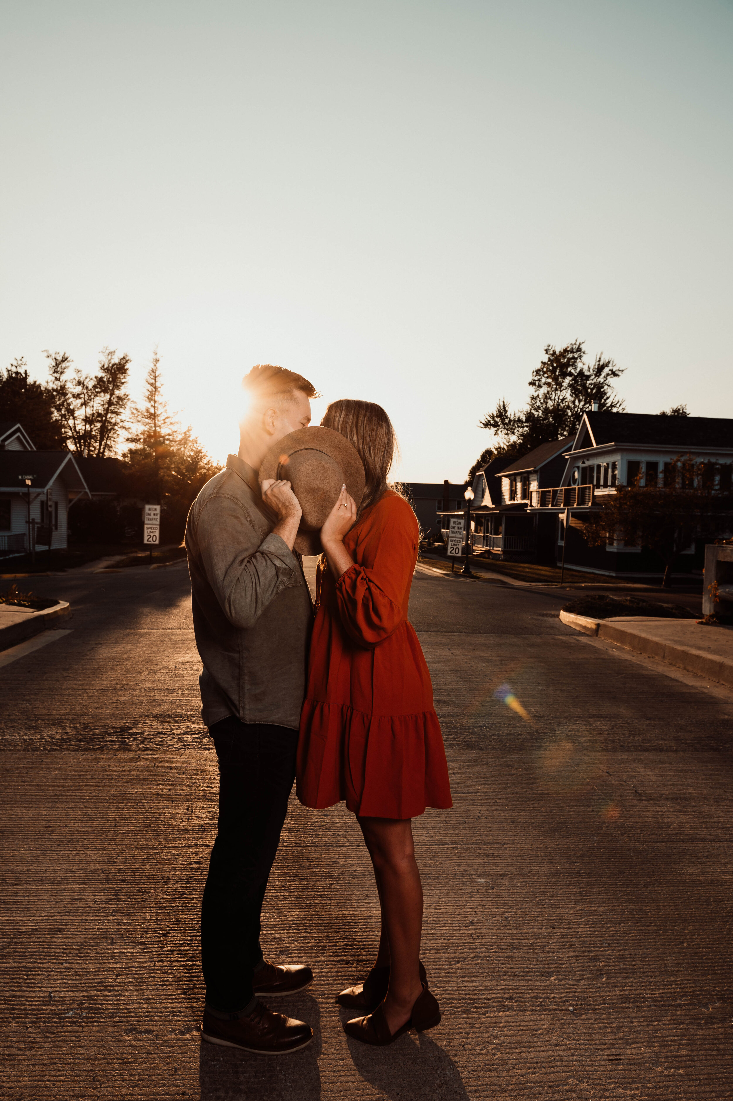 Boho vibes and engagement kisses