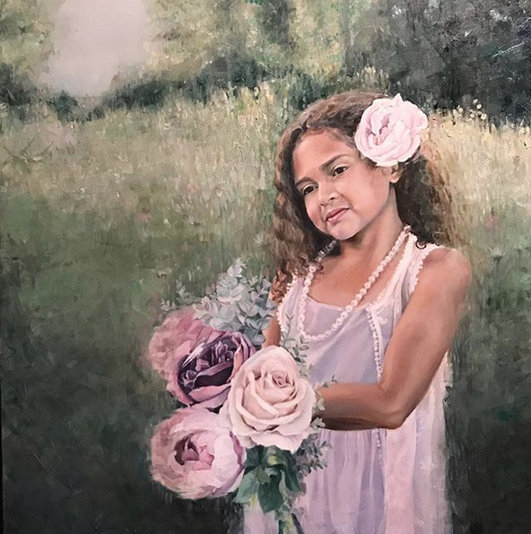 Lara with Flowers
