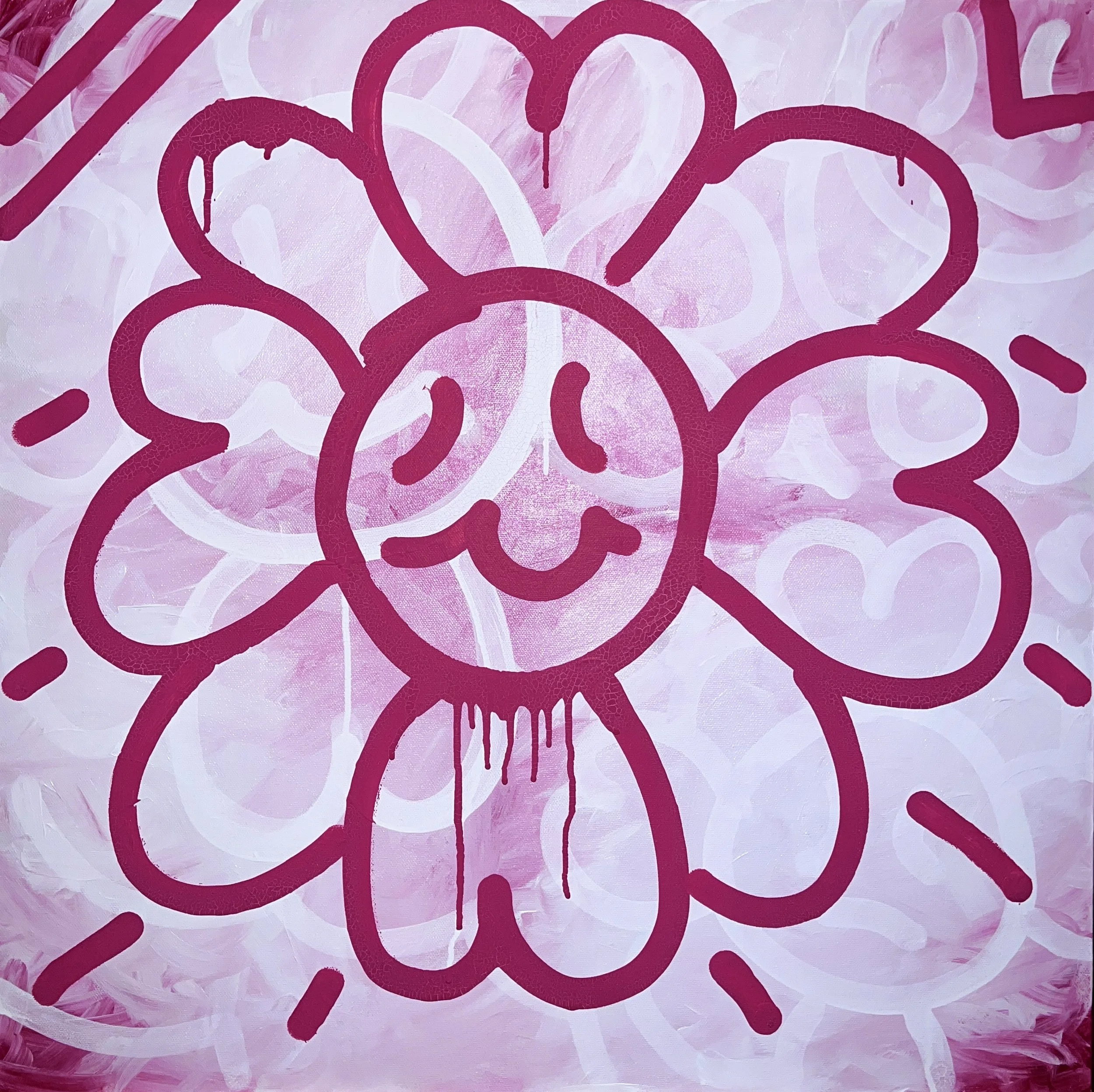 "Flower 4" 24" x 24" Original Painting by StarStormTito