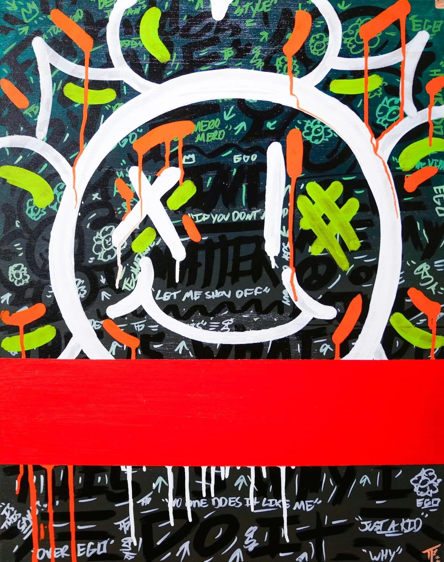 Ego EGO! The mind is the greatest asset. I saw my life and my momentum change the moment I realized the power of manifestation is a real thing. Believe in something, the world will shift until it becomes a reality. 🫡

&ldquo;EGO! 3&rdquo;
Acrylic &a