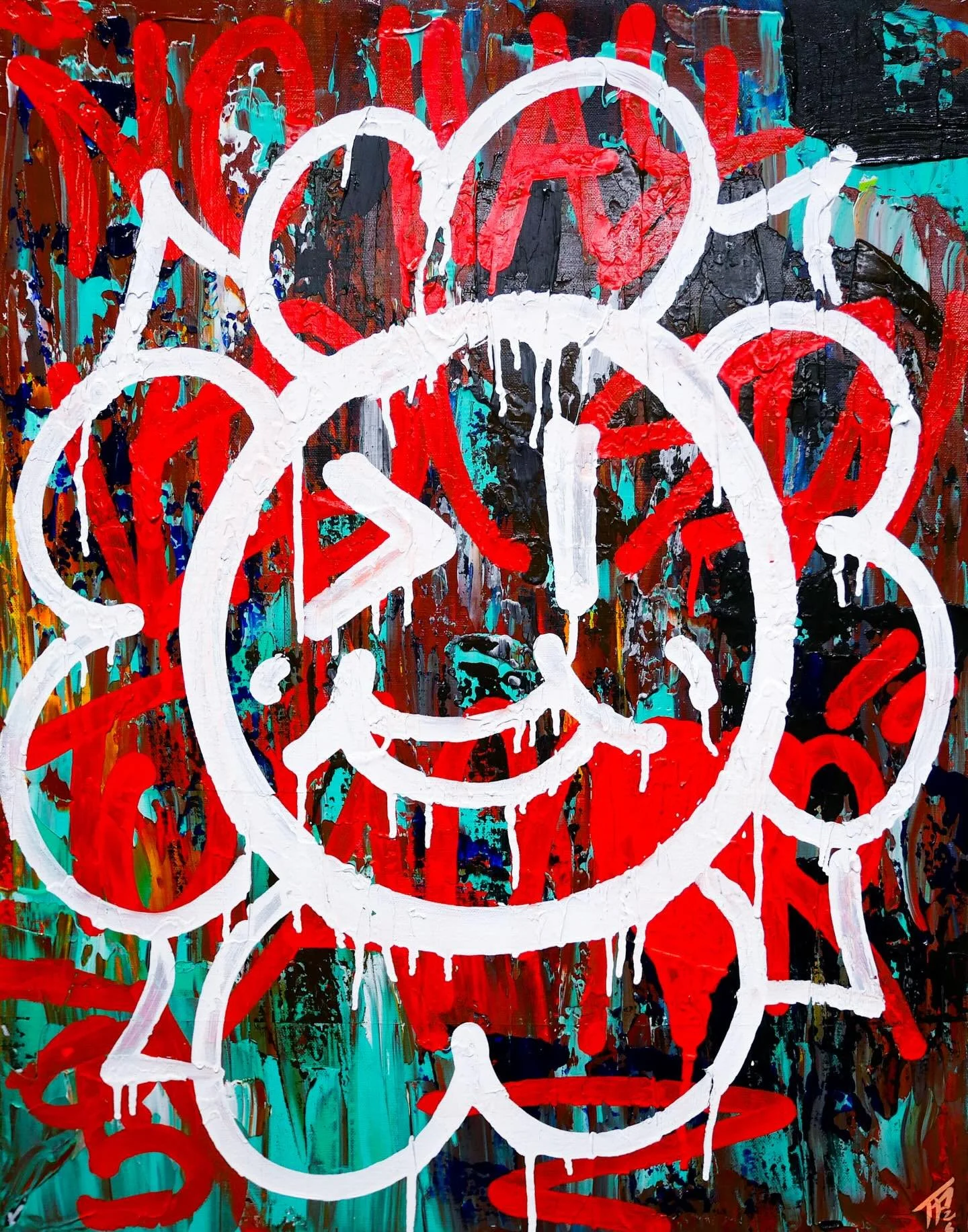 Acrylics and words. Working at a fast pace, I still can&rsquo;t help to think about for love I have to life and for art. Though my paintings are fast it&rsquo;s best to live slow. 😌

&ldquo;No hay vida sin tu amor&rdquo;
Acrylic on Canvas
22&rdquo; 