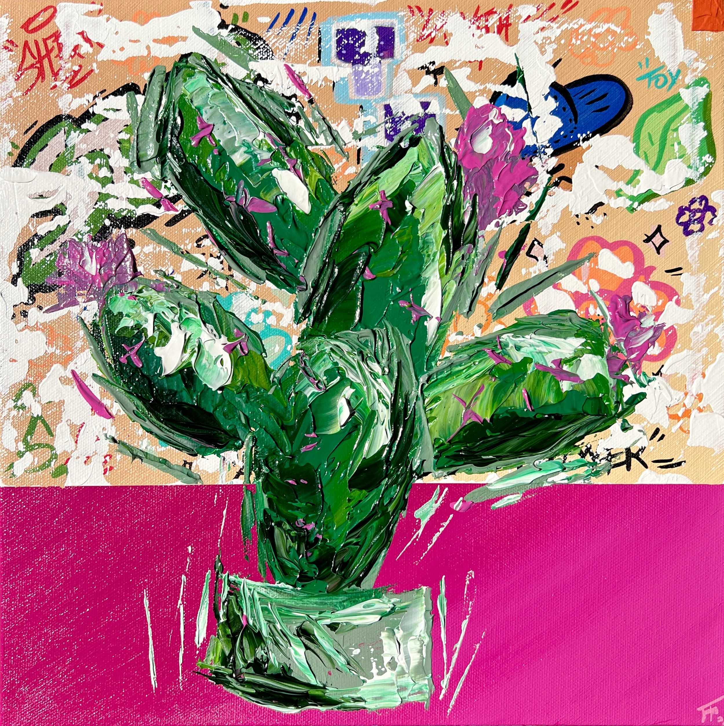 "Face 4" 12" x 12" Original Painting by StarStormTito