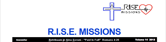 Rise Missions Newsletter Volume 14 - July - August 2018