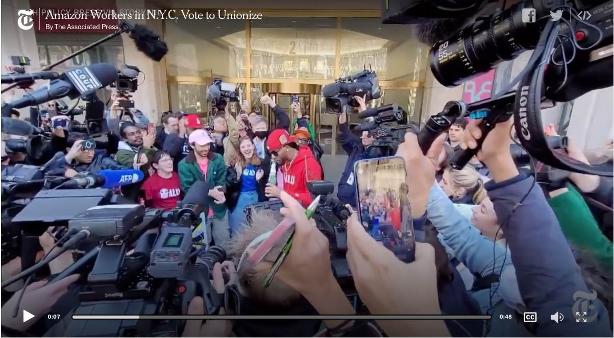 Amazon Workers on Staten Island Vote to Unionize in Landmark Win for Labor