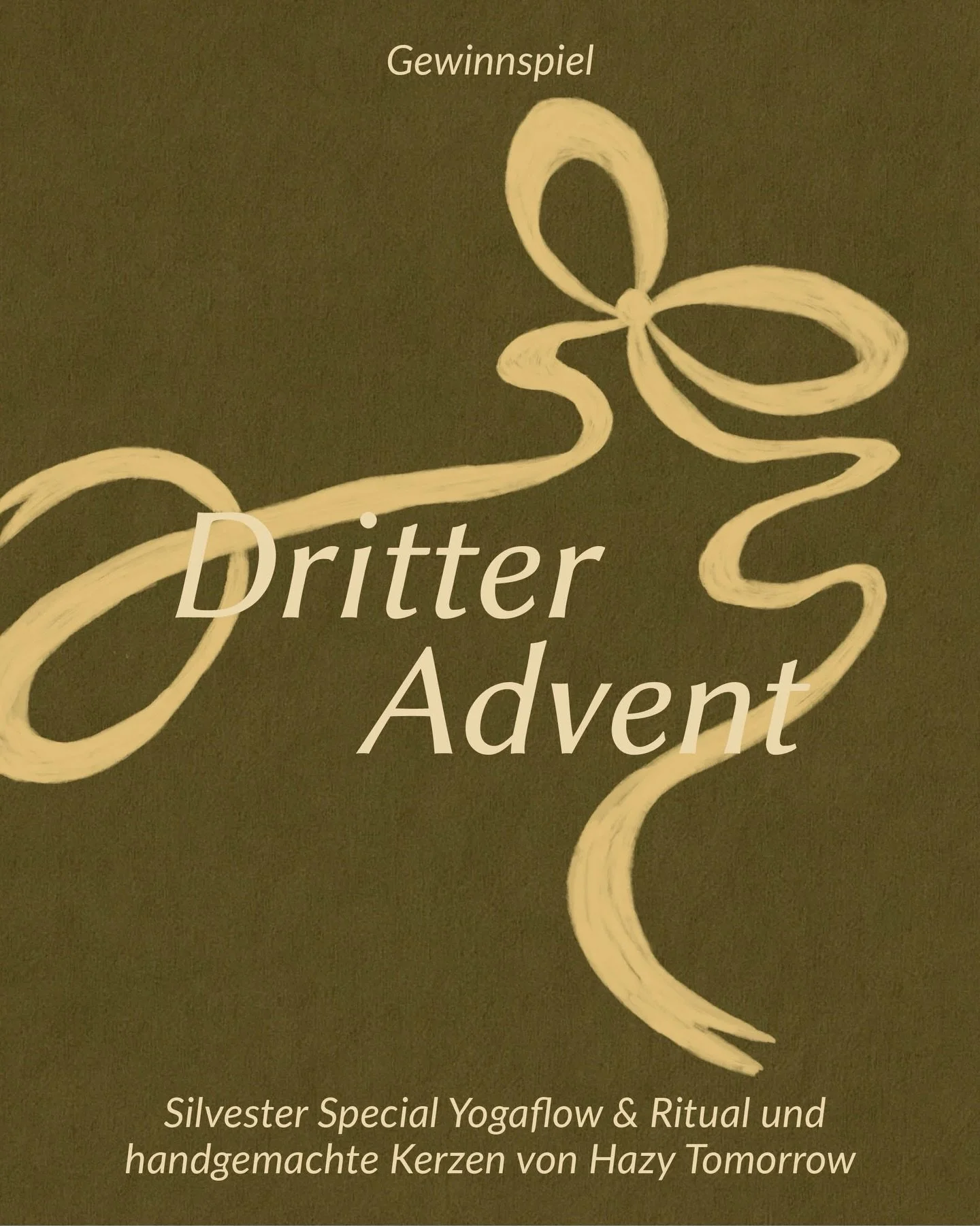 DEIN NAMOTOYOGA ADVENTSKALENDER

Der dritte Advent ist da &ndash; und wir &ouml;ffnen das n&auml;chste T&uuml;rchen unserer kleinen Adventsreihe. ✨

✨ Was gibt&rsquo;s heute zu gewinnen?
Ein Ticket f&uuml;r unser Silvester Special Yogaflow &amp; Ritu