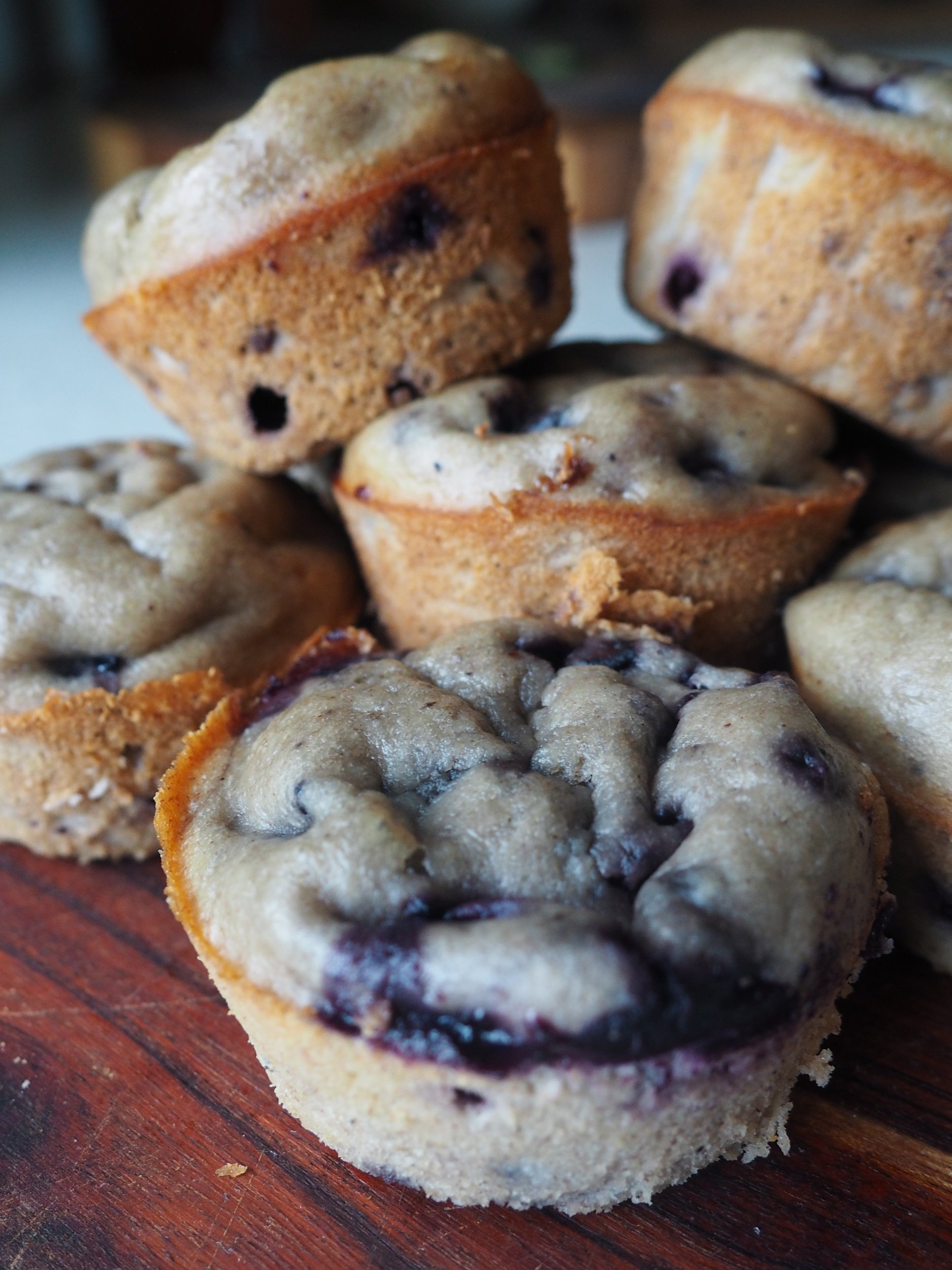 Banan -og blåbærmuffins