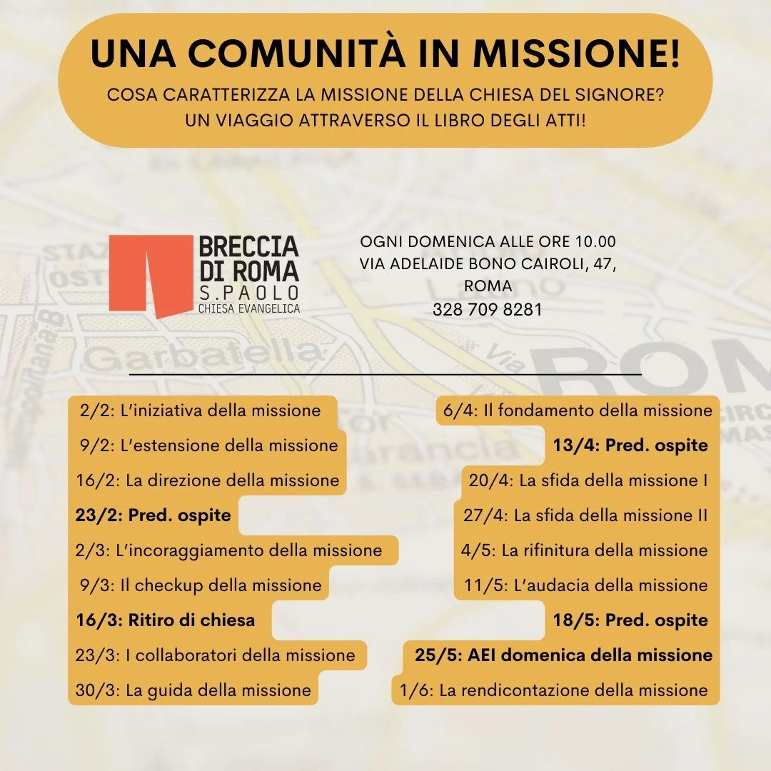 Una comunità in missione - cosa caratterizza la missione della chiesa del Signore? un viaggio attraverso il libro degli Atti!
