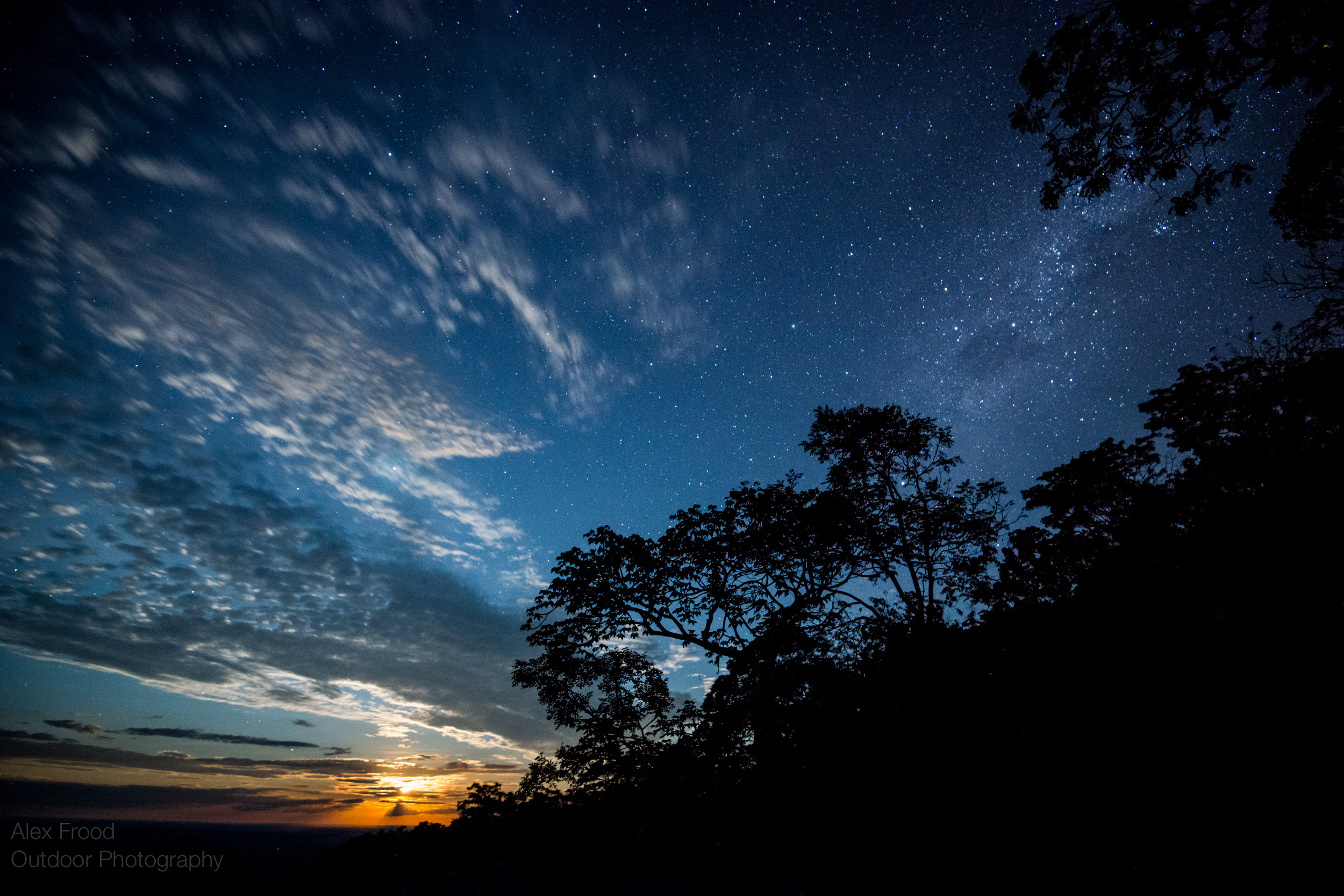 Milkyway and Moonrise over South Luangwa National Park, Zamiba