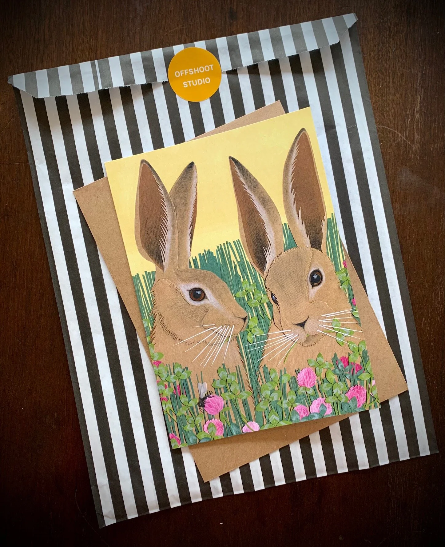 Large Greeting Card - Brown Hares