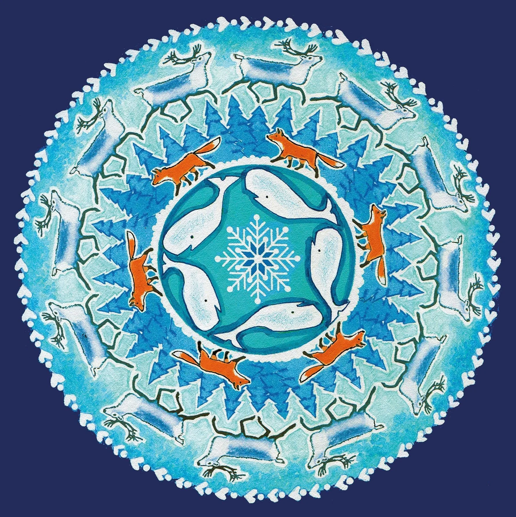 Charity Christmas Cards - Polar Bears & Whales (Mixed pack of 6)