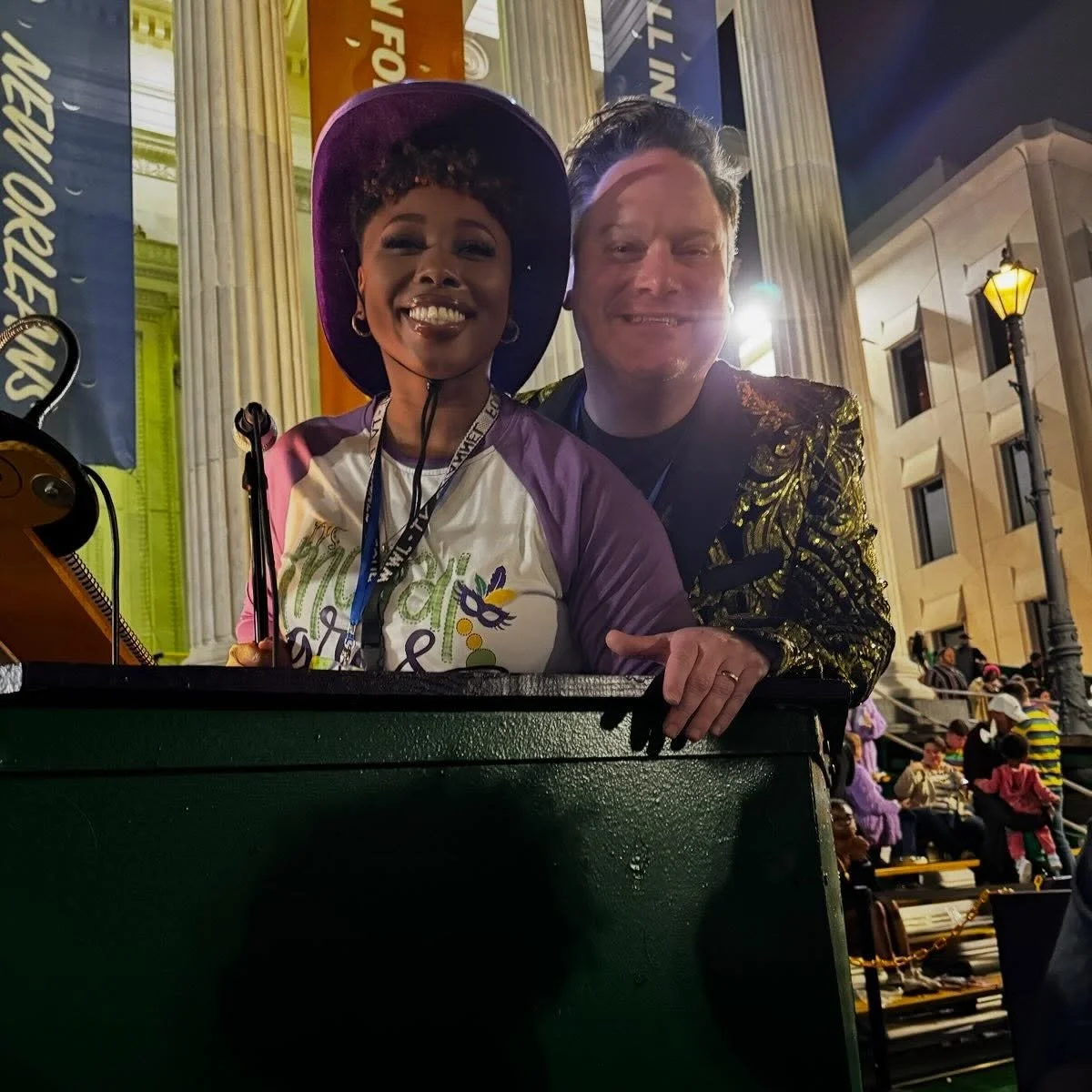 It&rsquo;s Carnival Time! Was so excited to call the Krewe De&rsquo; Tat parade with @c.j.franklin! There&rsquo;s a first time for everything, lol! Thanks for having me ❤️