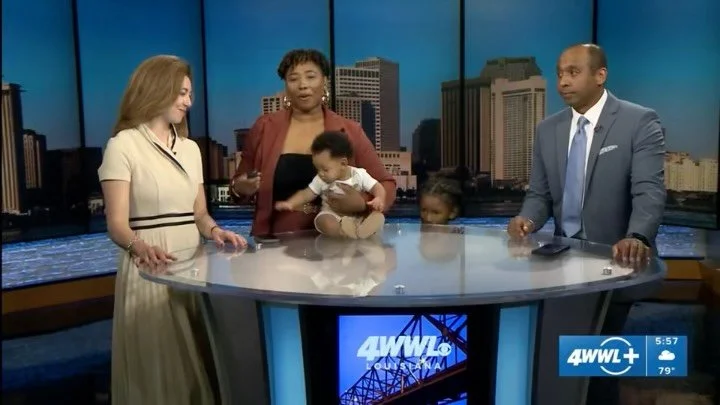 Listen, sometimes you have to bring your babies to work! 

Auntie duties during WWL Louisiana Weekend! SJ is a pro at this point, for Tahj it was the first time ❤️ He did fantastic despite trying to eat the prompter remote 😂 Love my little guys! #Au