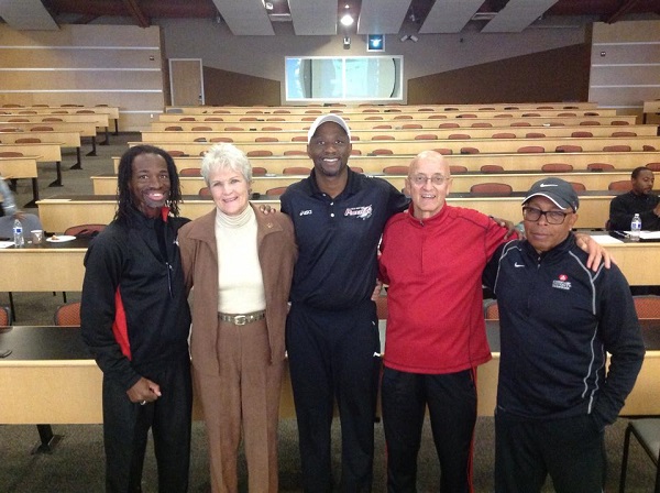  Pictured with Legendary Coaches Michael Reid, Marcel Hetu, Arno Brewer, and Olympian Marilyn King   