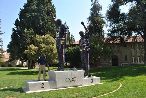  1968 Olympic Statue at San Jose State   
