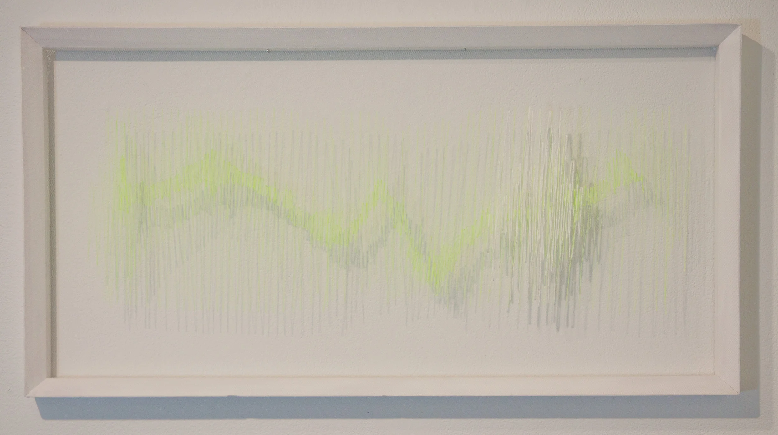 Untitled, thread and netting, 12 x 24 inches
