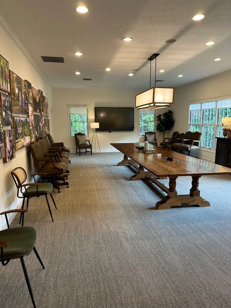 Stain in conference room carpet is gone after ServiceMaster carpet cleaning