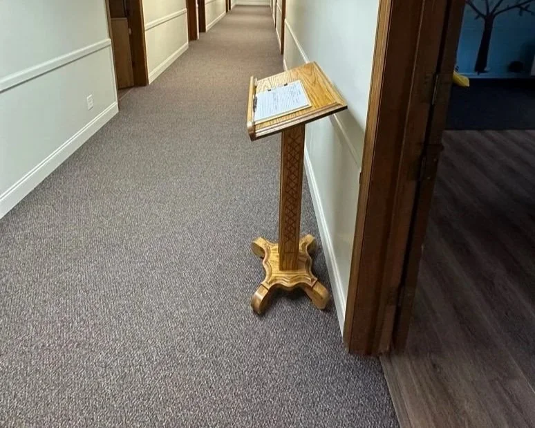 Hallway carpet before ServiceMaster professional carpet cleaning