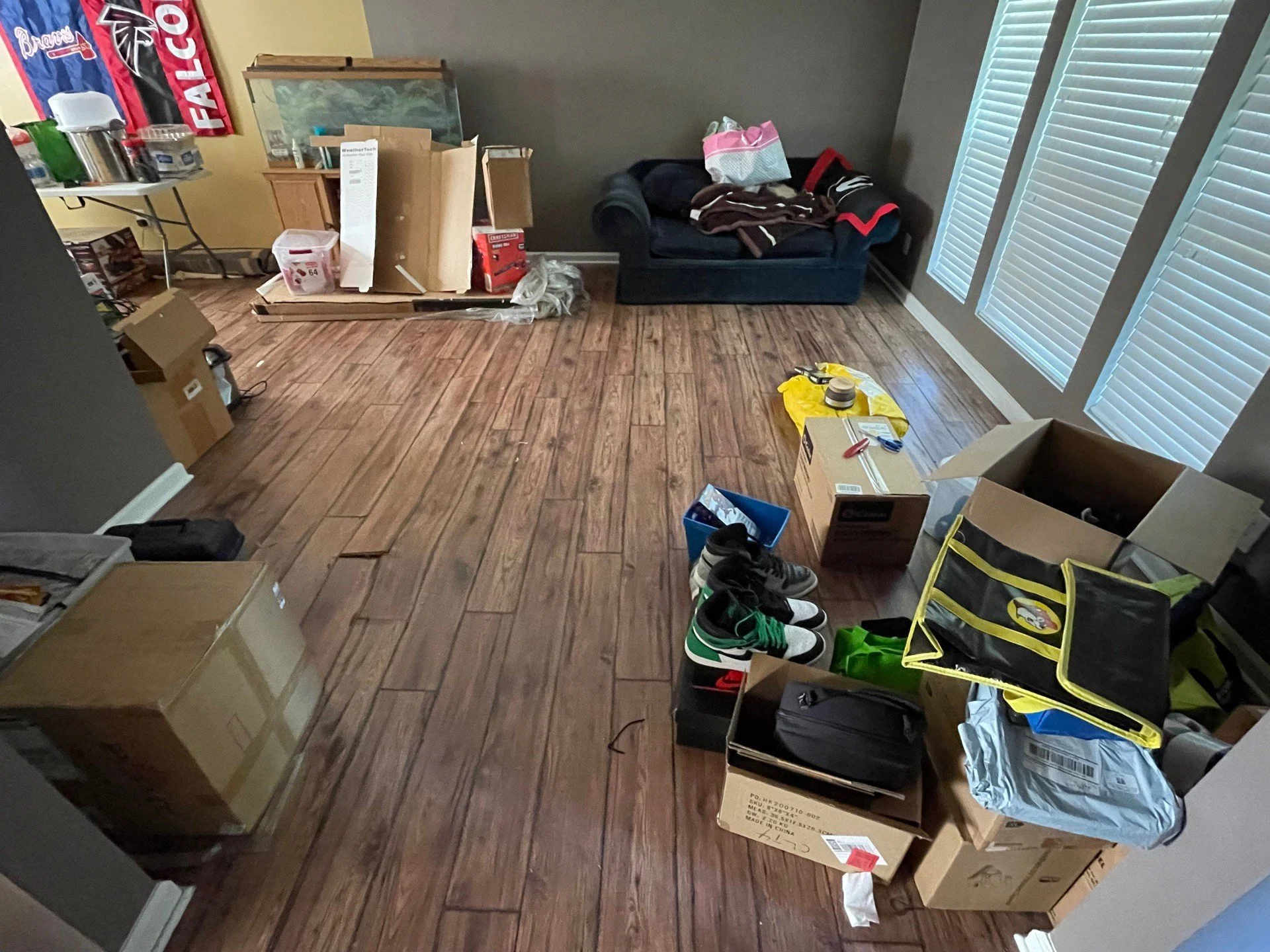 Water damaged flooring in Living Room