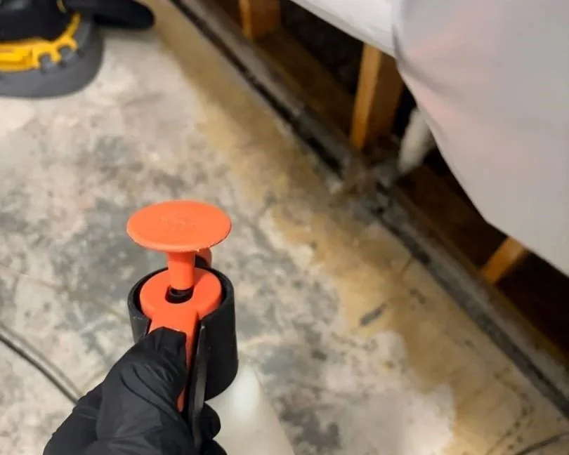 ServiceMaster antimicrobial treatment in closet to protect home from mold growth