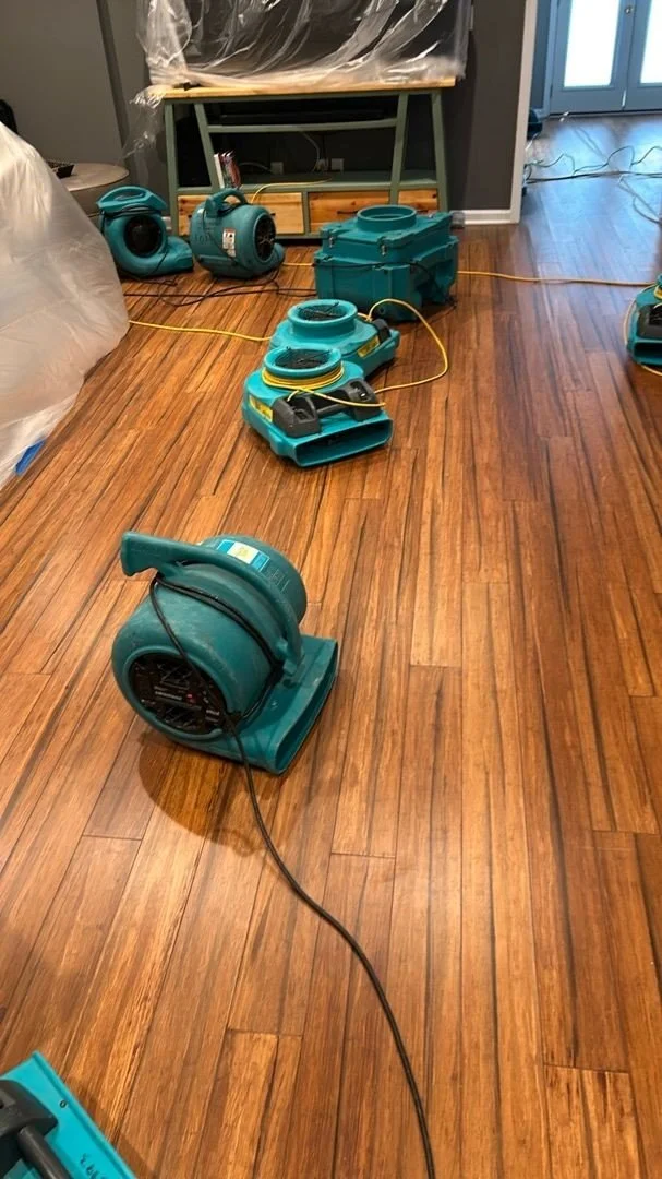 ServiceMaster drying equipment in Living Room