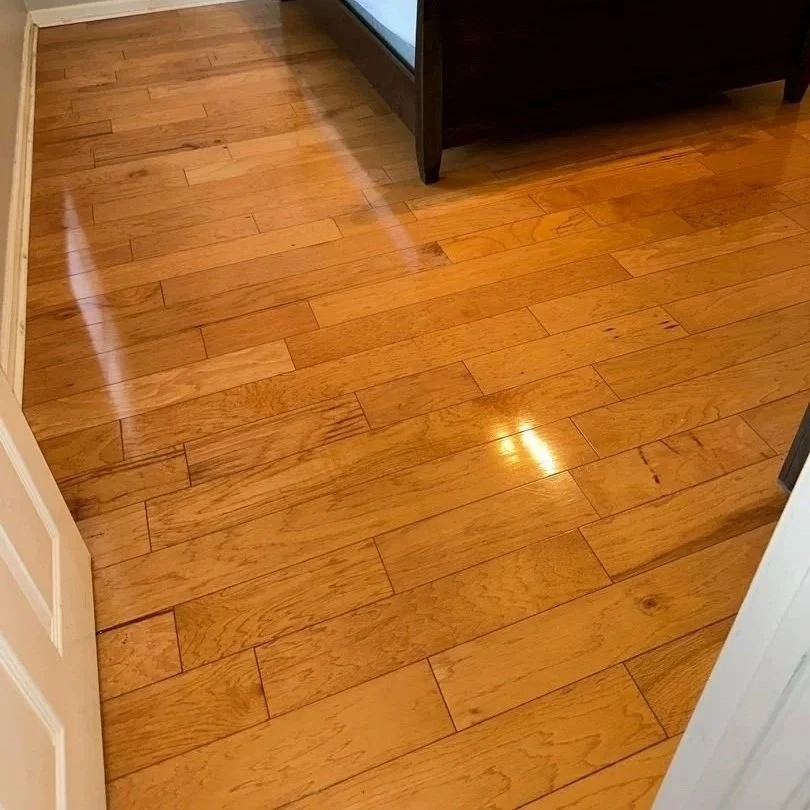 Bedroom hardwood floor after ServiceMaster hardwood floor cleaning