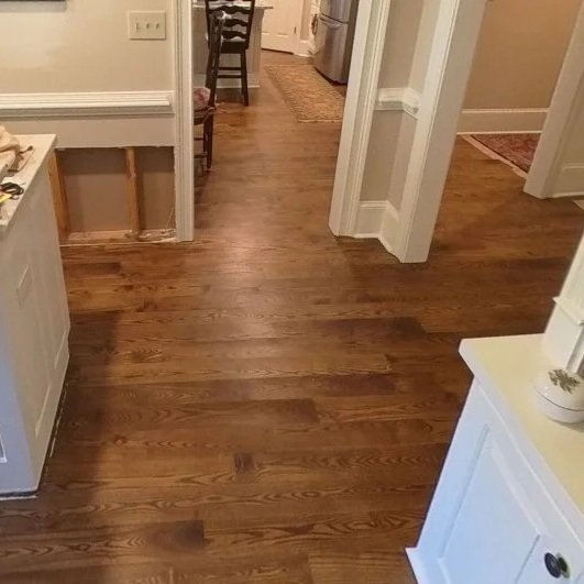 Hardwood flooring laid down after ServiceMaster drying to save the floors