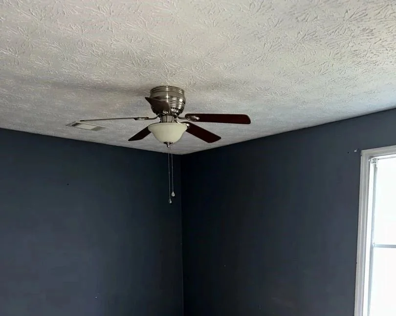 Bedroom after ServiceMaster removed smoke and soot residue from a space heater fire