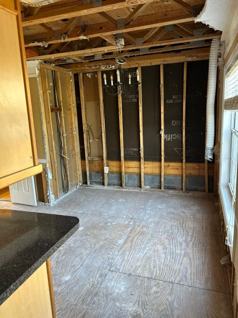 ServiceMaster dried the dining room which is now ready for repairs