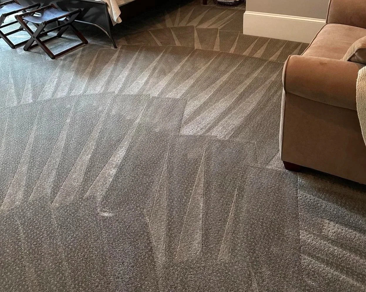 Stain free bedroom carpet after ServiceMaster professional deep carpet cleaning