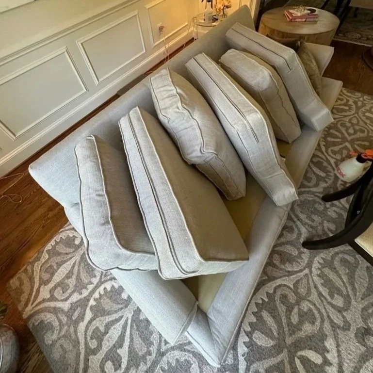 Upholstered couch after ServiceMaster professional deep upholstery cleaning