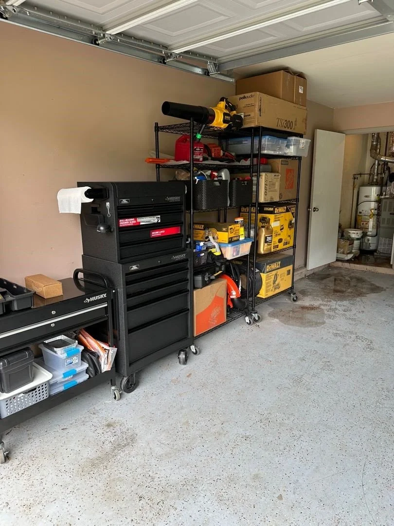 Garage affected by water heater leak