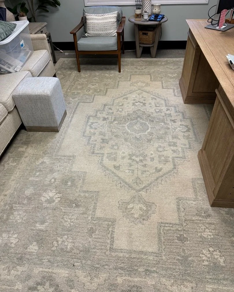 Stain is removed after ServiceMaster cleaning of office rug