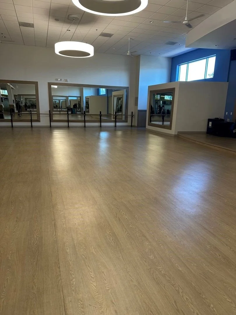 Right side of cleaned fitness studio