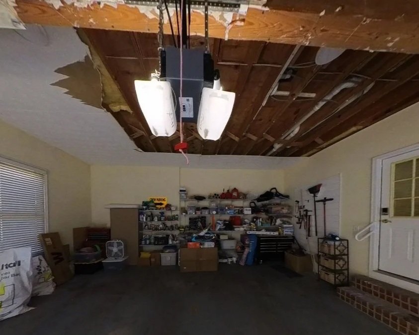 ServiceMaster mitigation of ceiling water damage completed