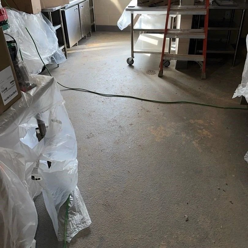 Drive through window before ServiceMaster cleaning