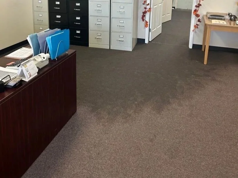 Water on carpet from leak in unit next door