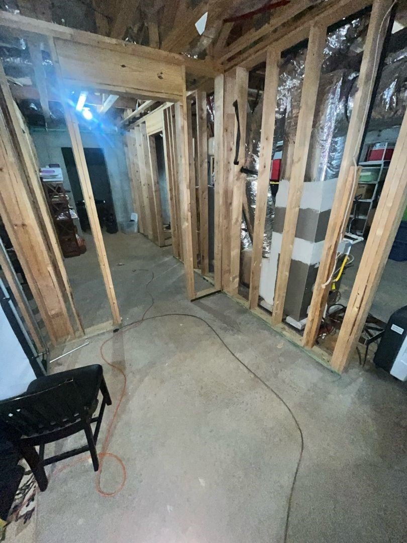 ServiceMaster cleaned up and dried out basement