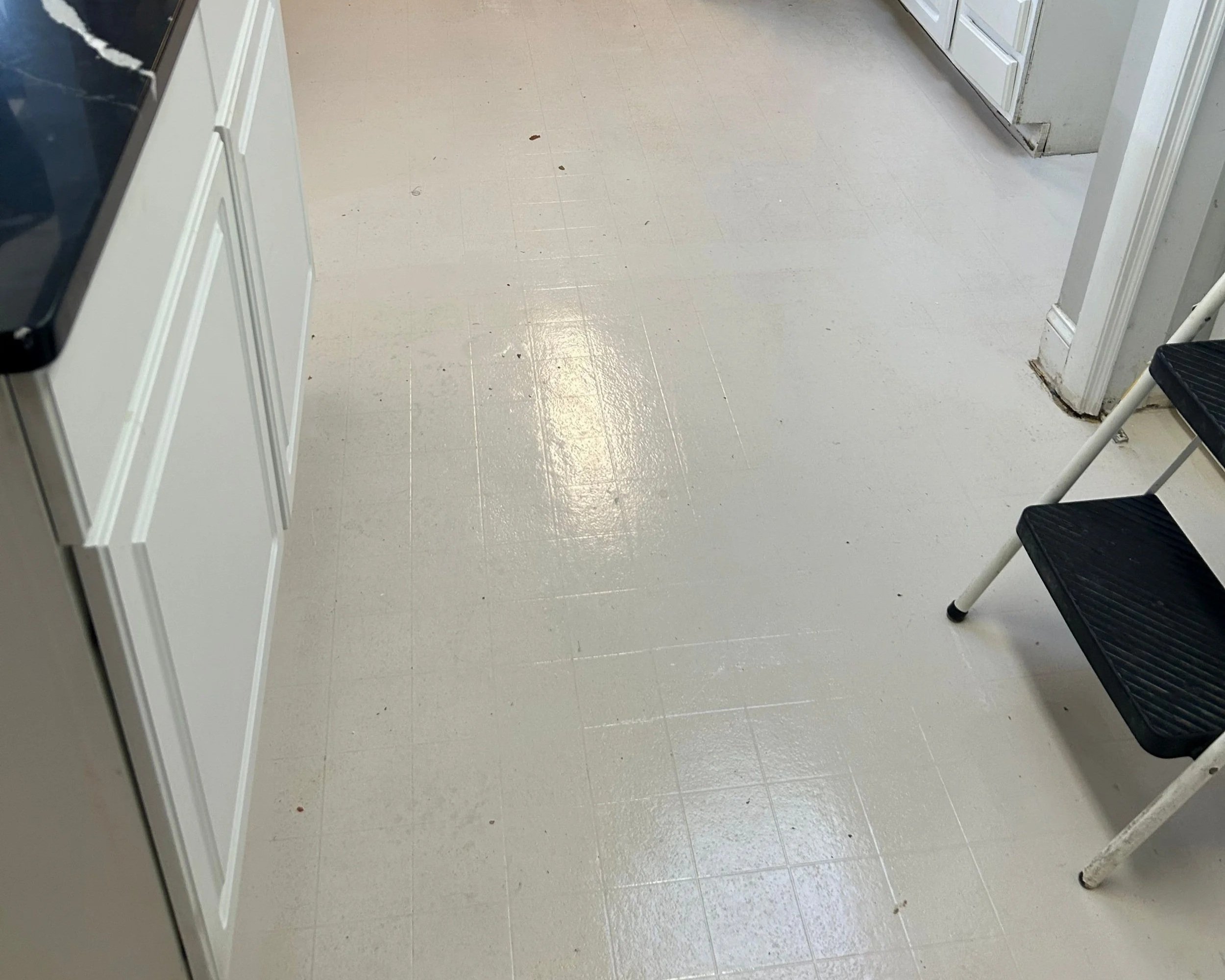Kitchen floor after ServiceMaster completed a water damage mitigation