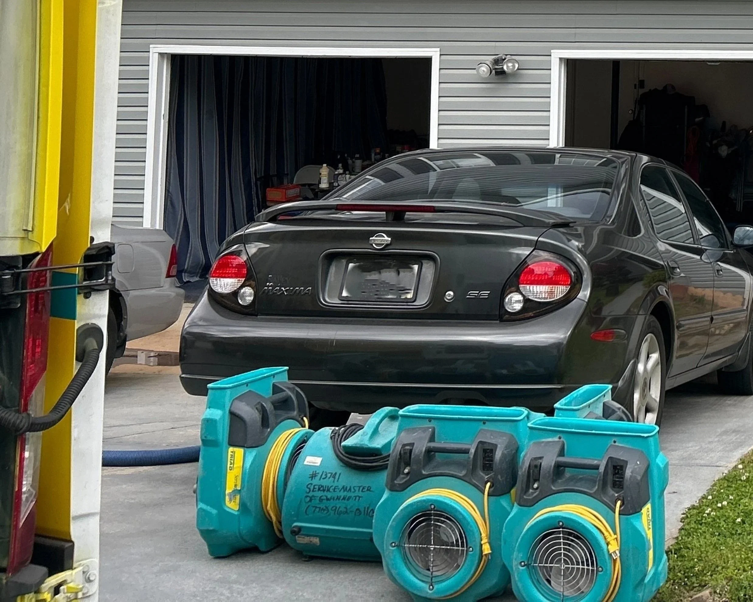 ServiceMaster unloading equipment at customer's home