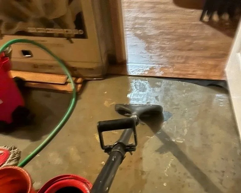 ServiceMaster water extraction in utility room after water heater burst