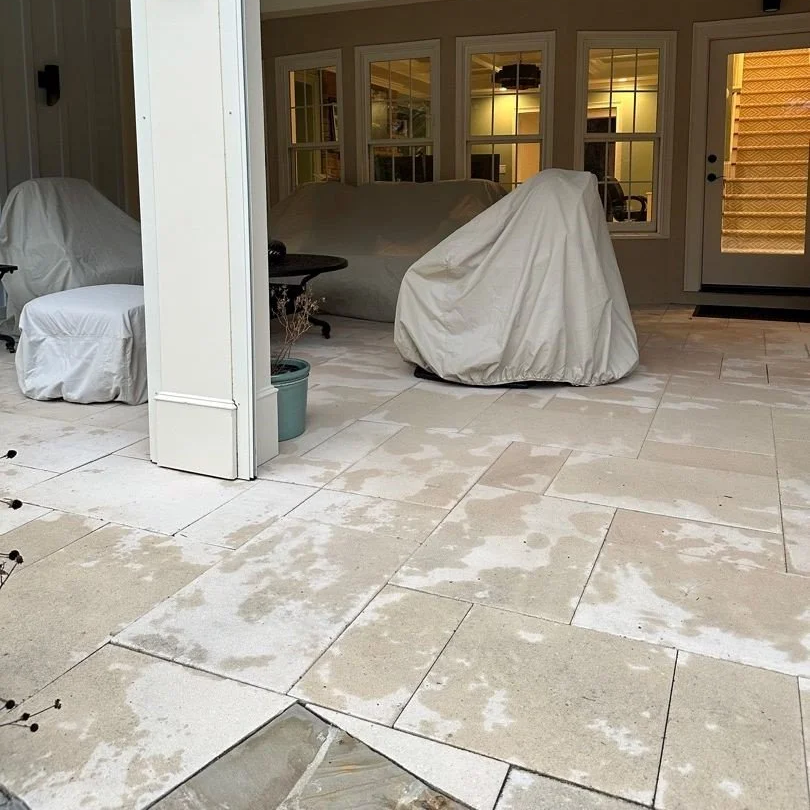 ServiceMaster soft wash of patio walls and floor